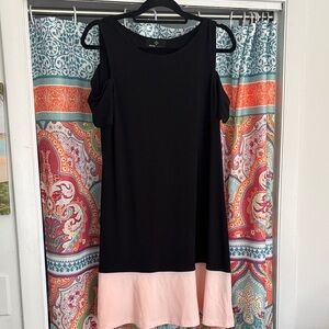 Ronni Nicole Black and Pink Midi Dress